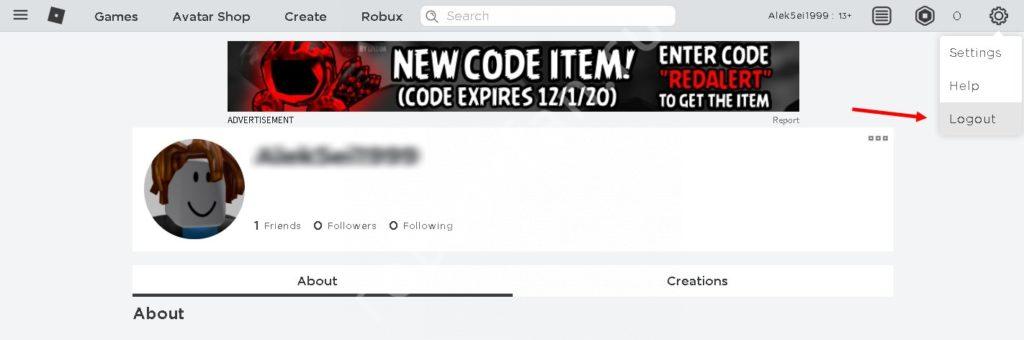Как выйти из аккаунта в роблокс на компьютере